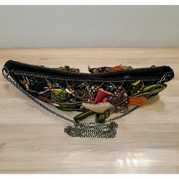 Vintage Mary Frances Silk Embroidered Floral Crossbody Bag - Picture 3 of 10
